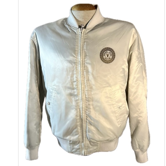 Versace Baroque Reversible Bomber Jacket in Gold and White size L $350 - Picture 2 of 8